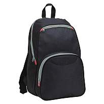 Black polyester backpack