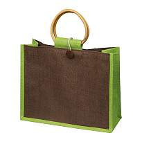 Jute bag with bamboo grip