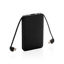 Powerbank de buzunar 5.000 mAh cu cabluri integrate