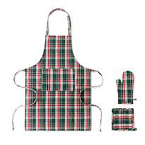 Set bucatarie bumbac carouri
