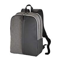 Laptop backpack in eco-leather and polycotton