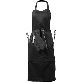 Bear BBQ apron with utensils and glove