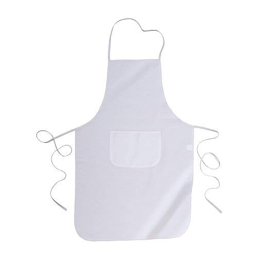 100% cotton/cotton twill (180 g/m2) long white cooking apron with front pocket, 60 x 92 cm 1