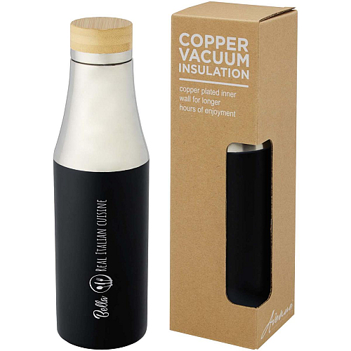 Hulan 540 ml copper vacuum insulated stainless steel bottle with bamboo lid 3