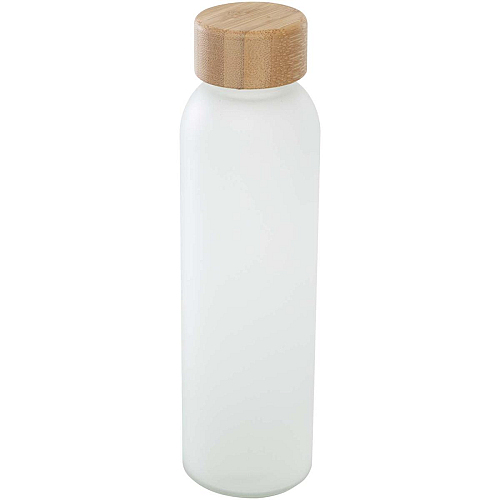 Lume 500 ml matte soda lime glass bottle with bamboo lid 1