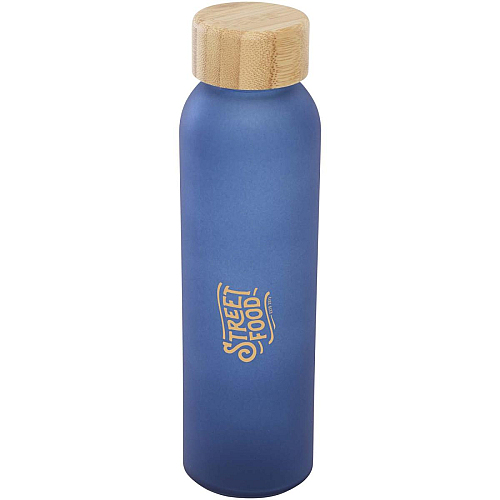 Lume 500 ml matte soda lime glass bottle with bamboo lid 2