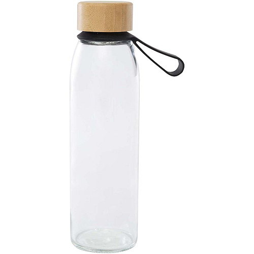 Porto 500 ml glass water bottle with silicone handle and bamboo lid 3