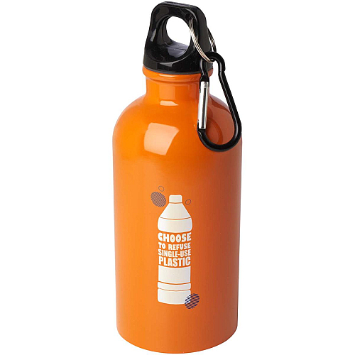 Oregon 400 ml RCS certified single wall stainless steel water bottle with carabiner 2