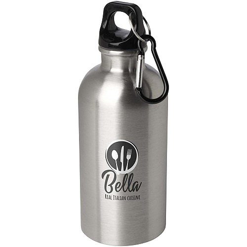 Oregon 400 ml RCS certified single wall stainless steel water bottle with carabiner 2