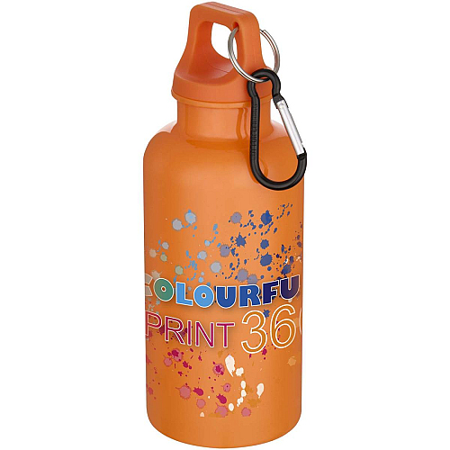 Oregon 400 ml solid colour RCS recycled plastic water bottle with carabiner 2