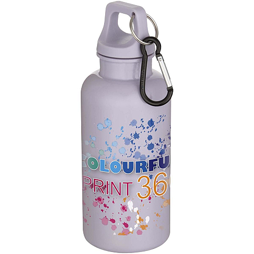 Oregon 400 ml solid colour RCS recycled plastic water bottle with carabiner 2