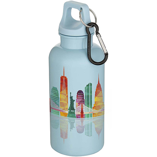 Oregon 400 ml solid colour RCS recycled plastic water bottle with carabiner 2