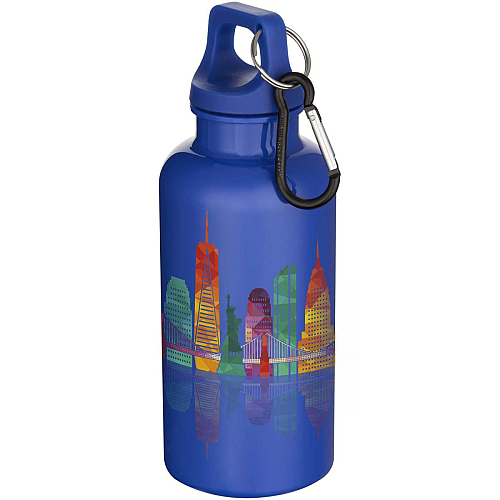 Oregon 400 ml solid colour RCS recycled plastic water bottle with carabiner 2