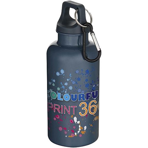Oregon 400 ml solid colour RCS recycled plastic water bottle with carabiner 2