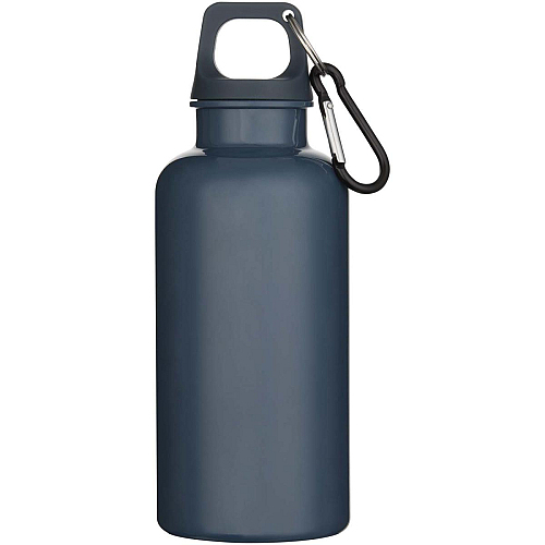 Oregon 400 ml solid colour RCS recycled plastic water bottle with carabiner 3