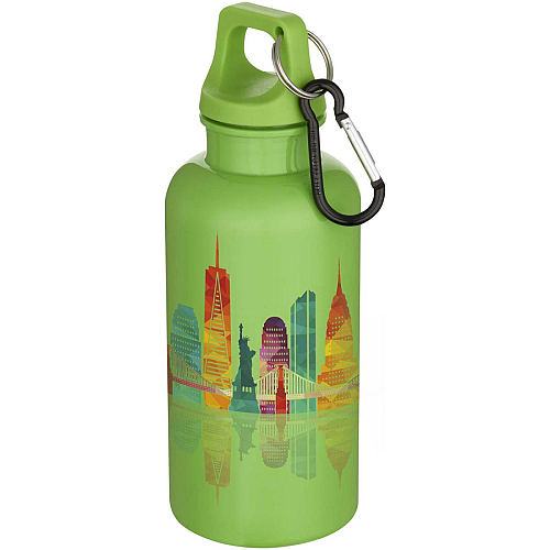 Oregon 400 ml solid colour RCS recycled plastic water bottle with carabiner 2