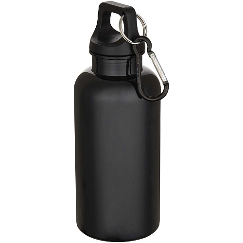 Oregon 400 ml solid colour RCS recycled plastic water bottle with carabiner 1