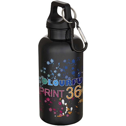Oregon 400 ml solid colour RCS recycled plastic water bottle with carabiner 2