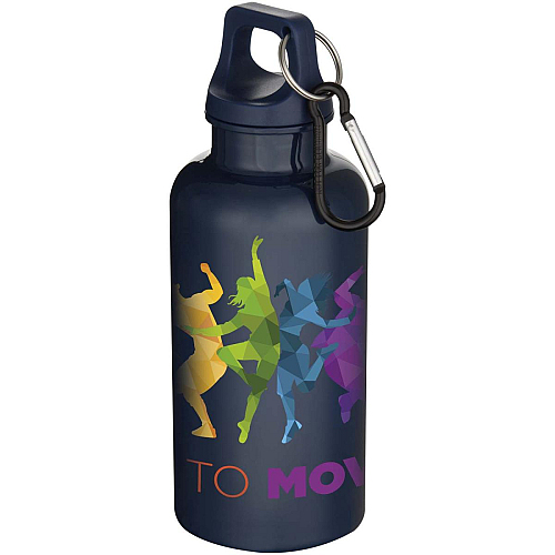 Oregon 400 ml solid colour RCS recycled plastic water bottle with carabiner 2