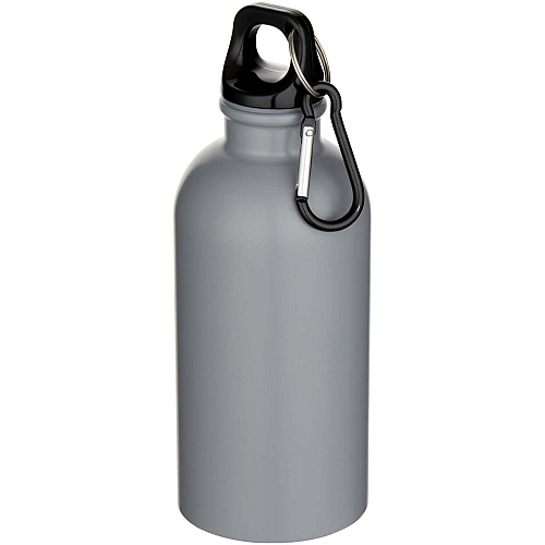 Oregon 400 ml matte RCS recycled single wall stainless steel water bottle with carabiner 1