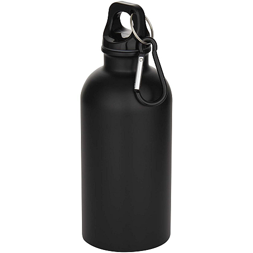 Oregon 400 ml matte RCS recycled single wall stainless steel water bottle with carabiner 1