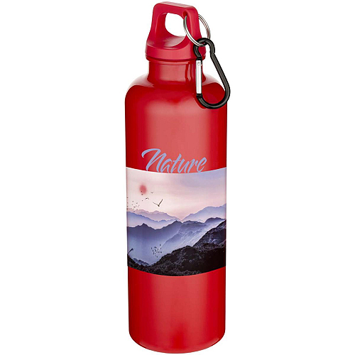 Oregon 750 ml solid colour RCS recycled plastic water bottle with carabiner 2