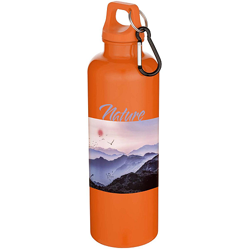 Oregon 750 ml solid colour RCS recycled plastic water bottle with carabiner 2