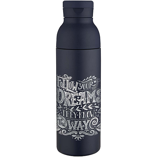 Illuminate 650 ml RCS recycled double wall stainless steel water bottle with 3-piece lid set 2
