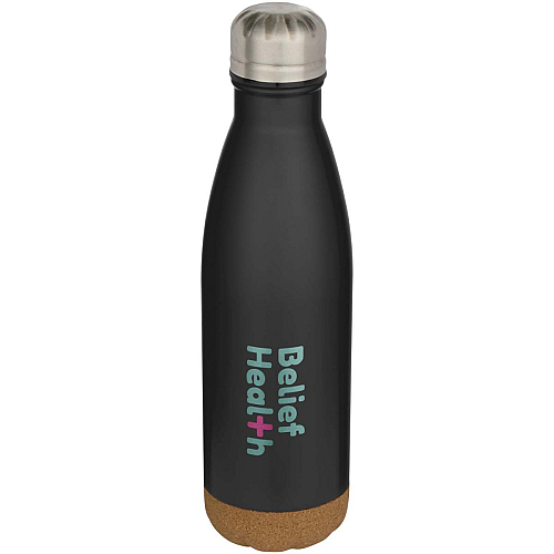 Cove 500 ml double wall vacuum insulated stainless steel water bottle with cork details 2