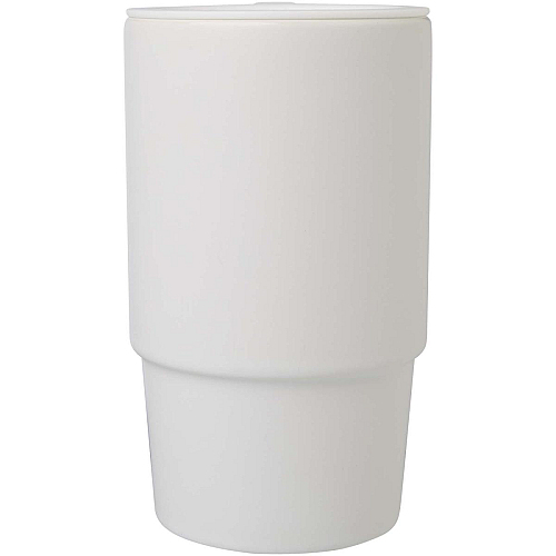 Carter 450 ml ceramic mug with plastic lid 3