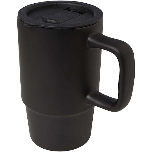 Carter 450 ml ceramic mug with plastic lid 1