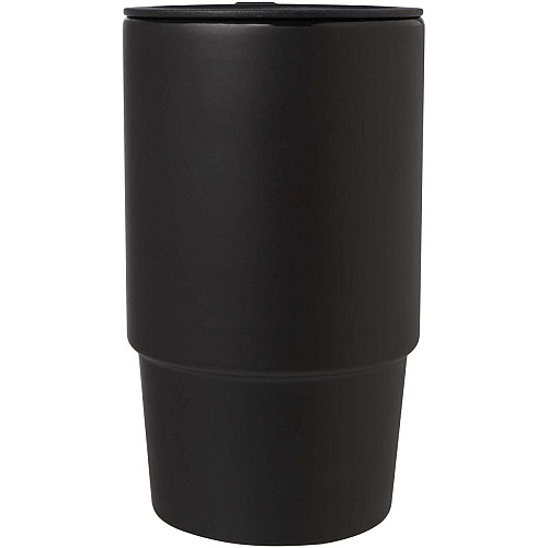 Carter 450 ml ceramic mug with plastic lid 3