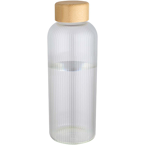 Mirage 650 ml single-walled borosilicate glass bottle with bamboo lid 1