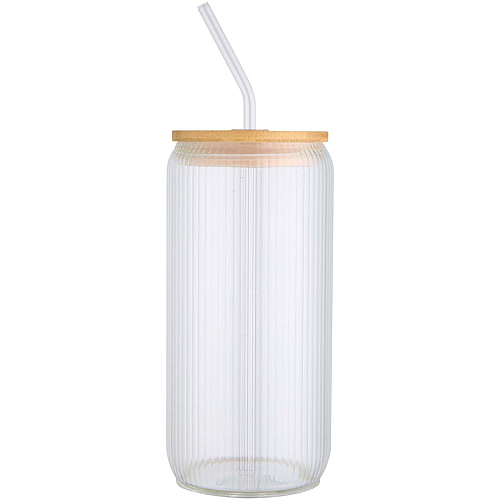 Mirage 500 ml single-walled borosilicate glass jar with bamboo lid 3