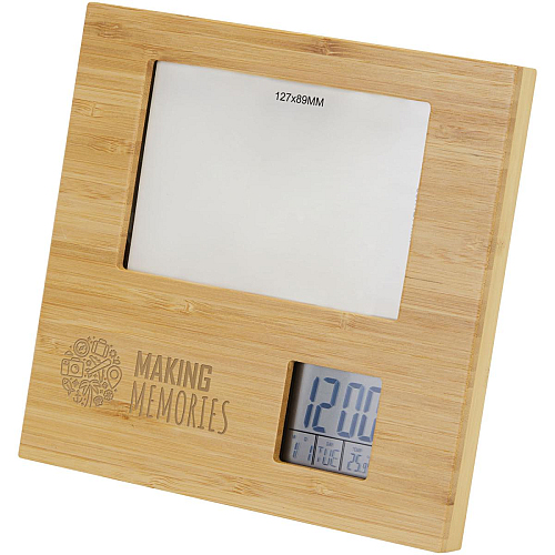 Sasa bamboo photo frame with thermometer 2