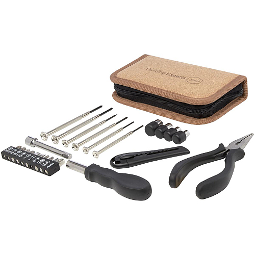 Spike 24-piece RCS recycled plastic tool set with cork pouch 2