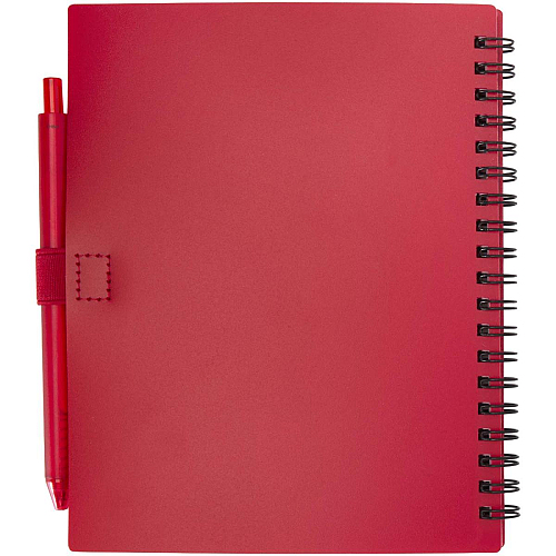 Niove recycled plastic soft cover notebook and ballpoint pen set (blue ink) 4