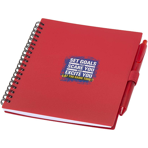 Niove recycled plastic soft cover notebook and ballpoint pen set (blue ink) 2