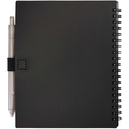 Niove recycled plastic soft cover notebook and ballpoint pen set (blue ink) 4