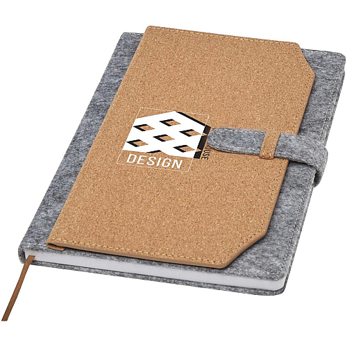 Viviana A5 recycled felt and cork notebook 2