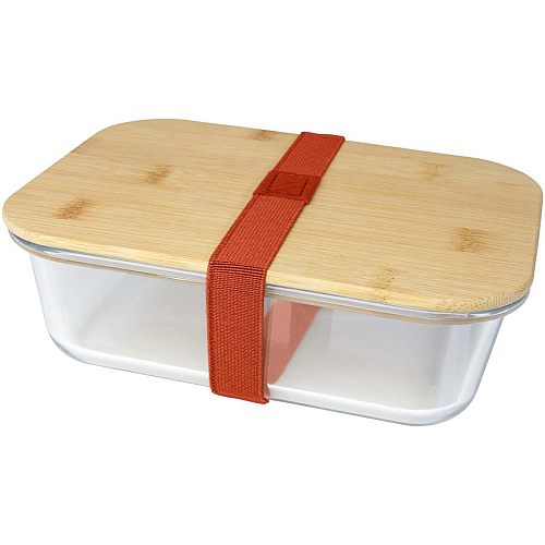 Roby 1000 ml glass lunch box with bamboo lid 1