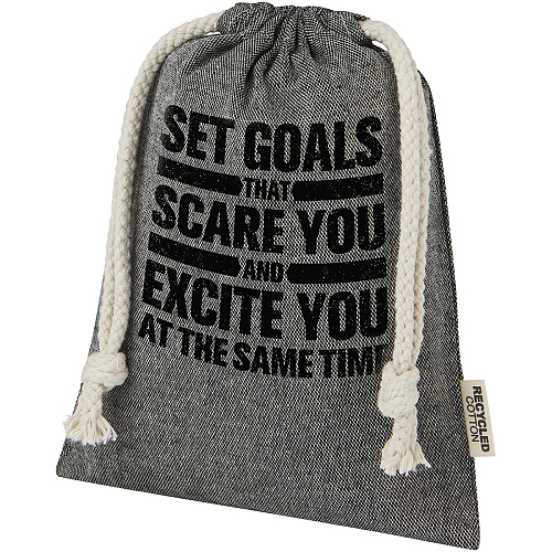 Pheebs 150 g/m² GRS recycled cotton gift bag small 0.5L 2