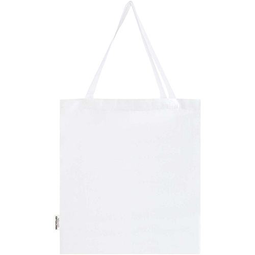 Madras 140 g/m² GRS recycled cotton gusset tote bag 4