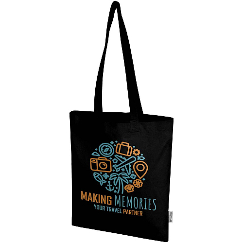 Madras Blend 140 g/m² GRS recycled cotton tote bag 7L 2