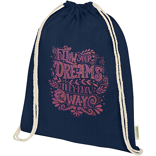 Odisha 140 g/m² OCS organic drawstring bag 5L 2