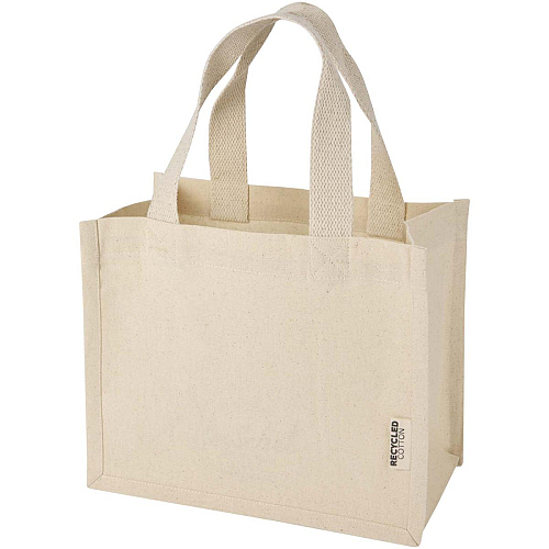 Odessa 220 g/m² GRS recycled cotton mini gusset tote bag 9L 1