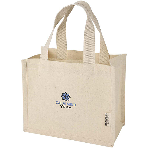 Odessa 220 g/m² GRS recycled cotton mini gusset tote bag 9L 2
