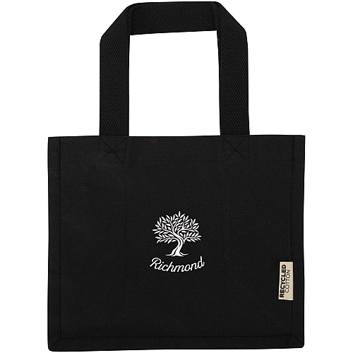 Odessa 220 g/m² GRS recycled cotton mini gusset tote bag 9L 2