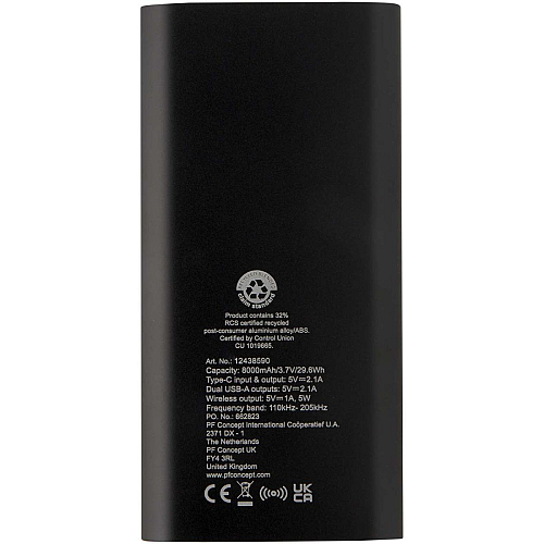 Baterie externa Juice 8000 mAh Tip-C din aluminiu reciclat cu incarcare wireless 4