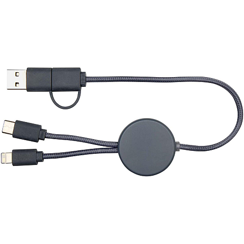 Citala 5-in-1 recycled plastic 30 cm data sync and 27W fast charge cable 4